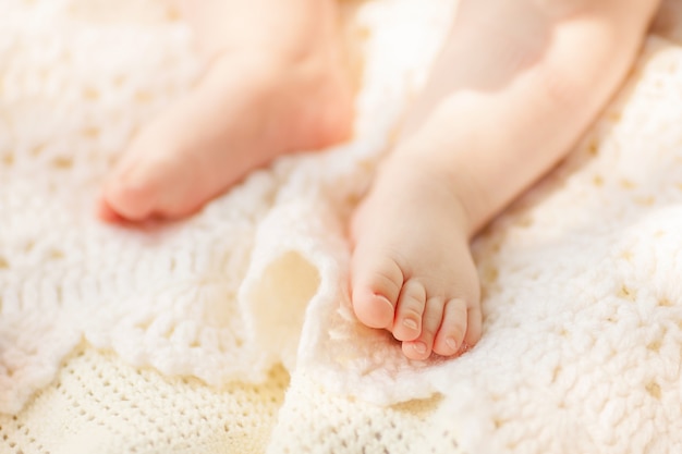 Close-up of tiny baby feet