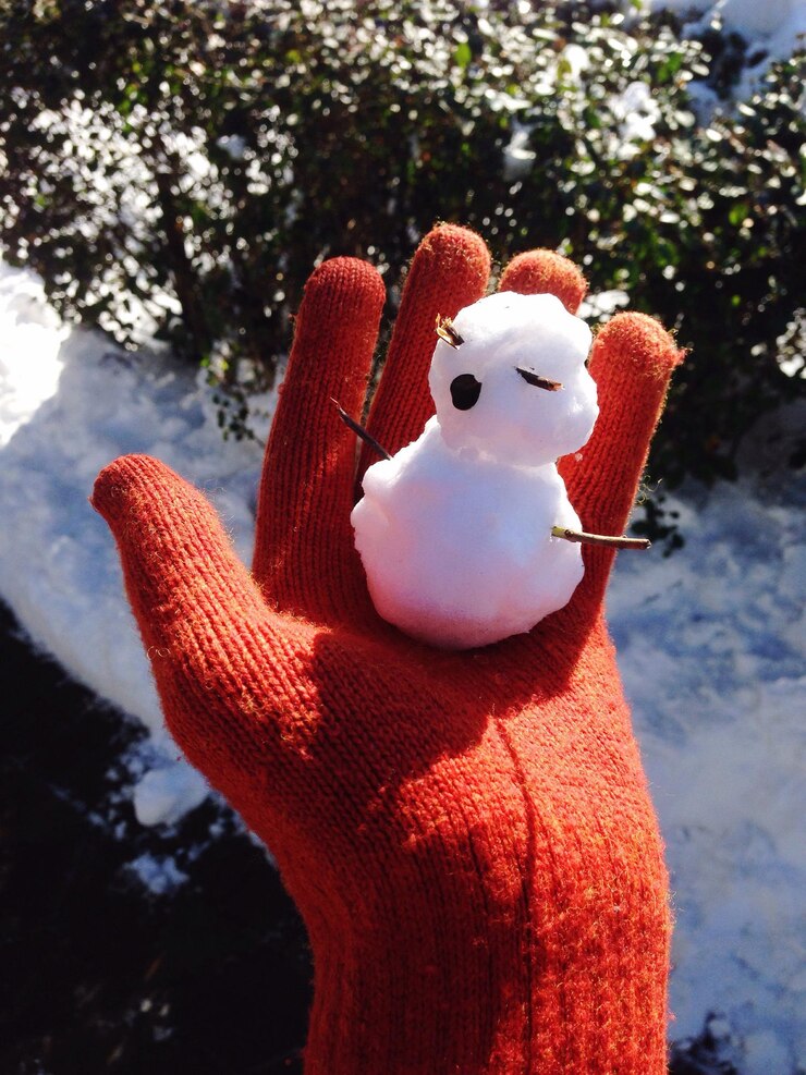 Photo close-up of tiny snowman