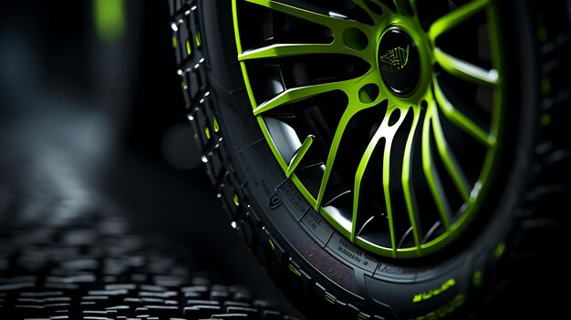 Close up tires car vehicule wheel