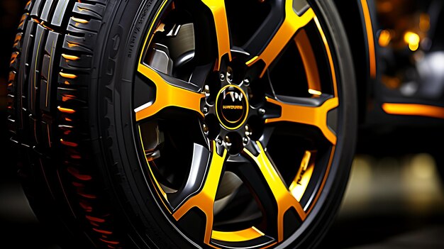 Photo close up tires car vehicule wheel