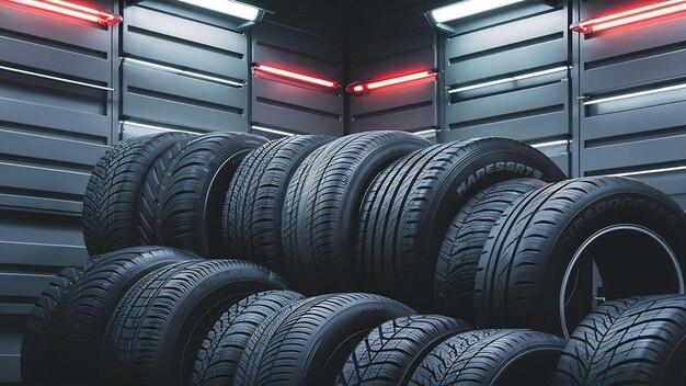 Close up tires for sell in tires shop