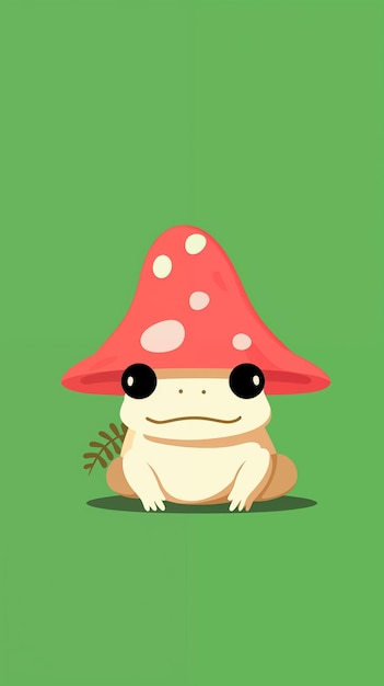 a close up of a toad with a mushroom hat on generative ai