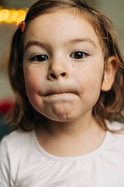 Close up of toddler girl lifestyle portrait.