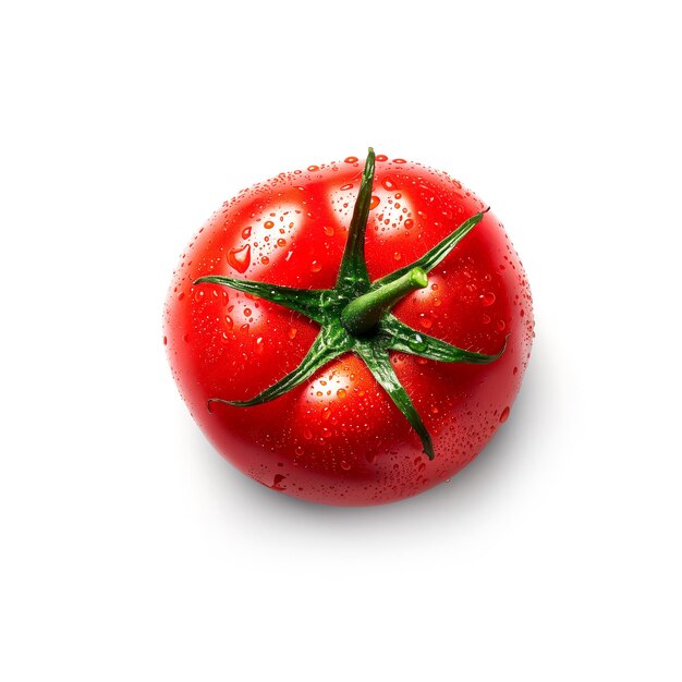 Close Up of a Tomato on White Background Generative AI