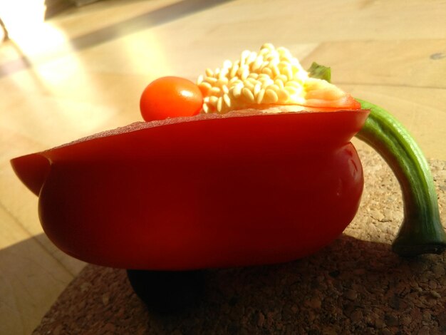 Close-up of tomatoes in bowl on table