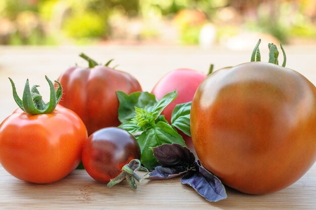 Close-up of tomatoes on table