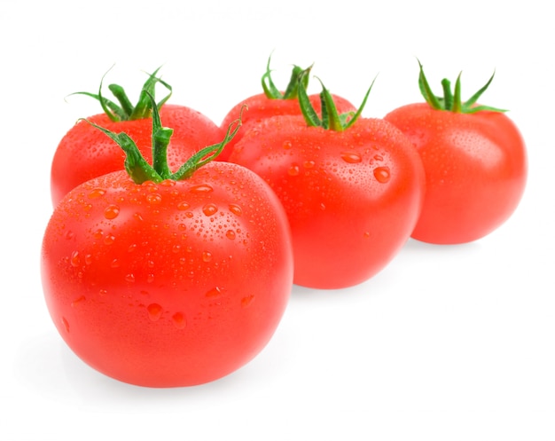 Close-up  tomatoes with water drops