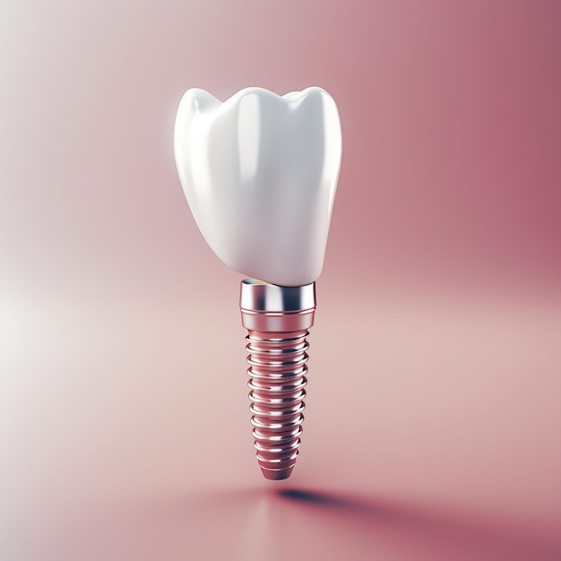 A close up of a tooth implant with a toothbrush on top generative ai