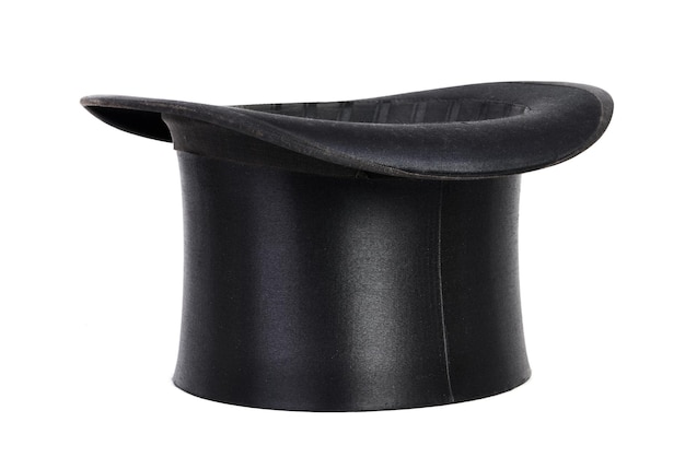 Photo close-up of top hat against white background
