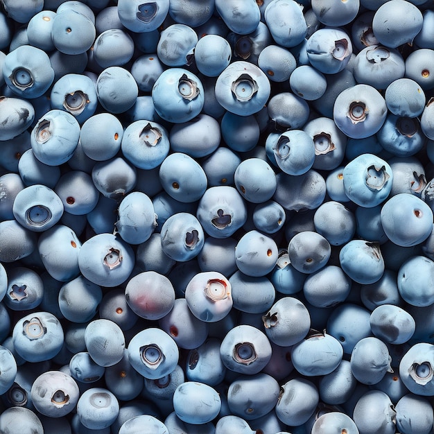 Close up top view photo of blueberry berries as a seamless pattern