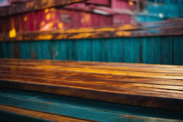 Close up of top of Wooden table or wooden floor texture with wooden Background