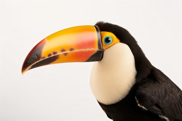 A close up of a toucan's beak