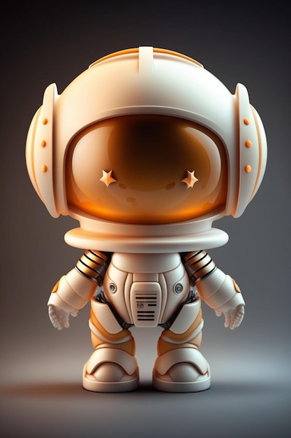 Close up of toy astronaut suit with helmet generative ai