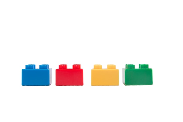 Photo close-up of toy blocks against white background