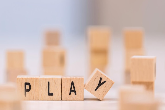 Photo close-up of toy blocks on table