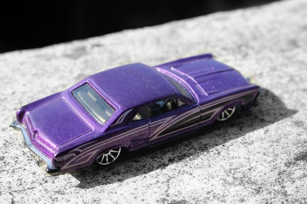 Close-up of toy car on table