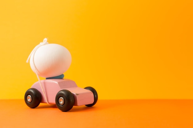 Close-up of toy car on table