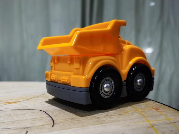 Close-up of toy car on table