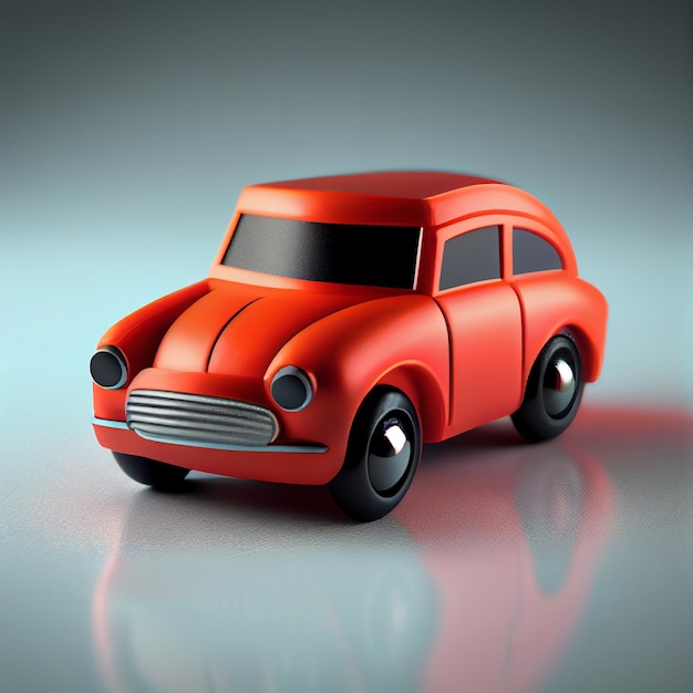 Close up of toy car with red in the background generative ai