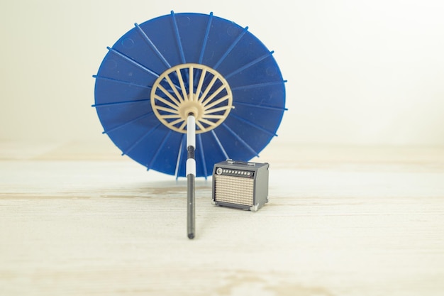 Photo close-up of toy on table against white background