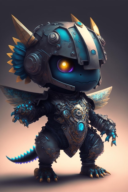 Close up of a toy with a helmet on generative ai