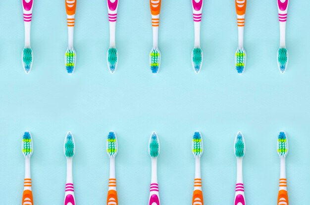 Photo close-up of toys against colored background