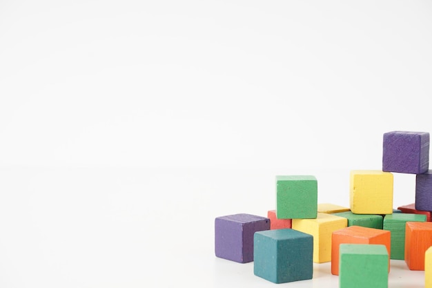 Photo close-up of toys against white background