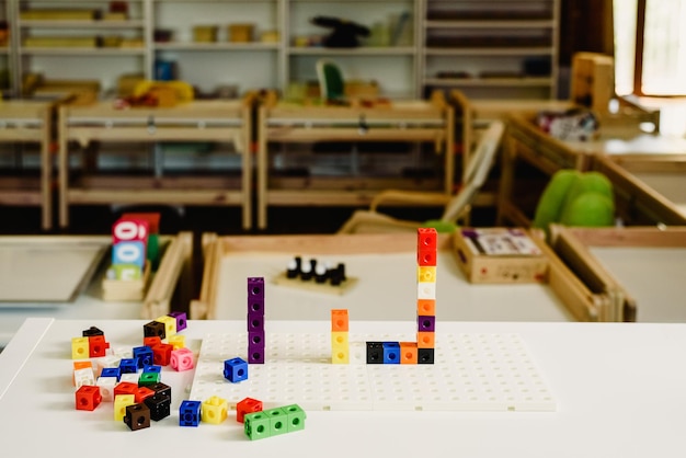 Close-up of toys on table at home