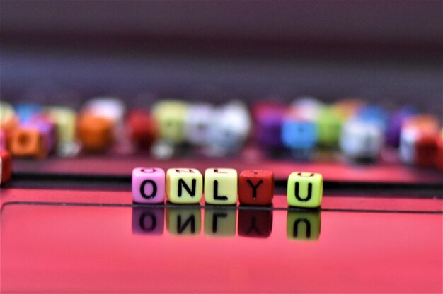 Close-up of toys on table