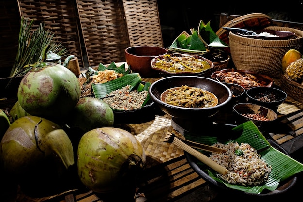 Foto cibo tradizionale balinese da vicino