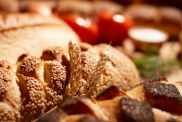 Close-up of traditional bread