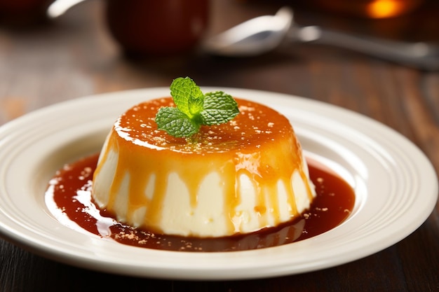 Photo a close up of a traditional mexican flan dessert