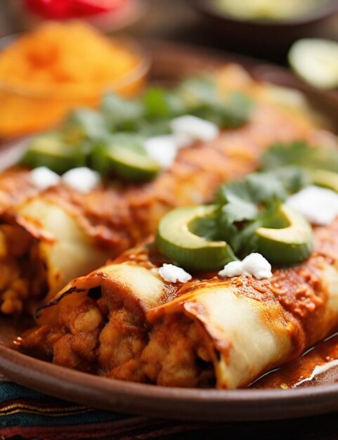 Close up of traditional salvadoran toasted enchiladas