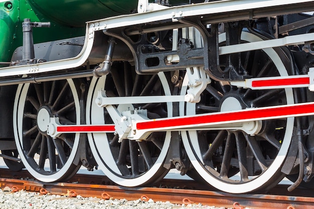 Prossimo piano di un treno su un binario