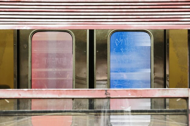 Photo close-up of train window