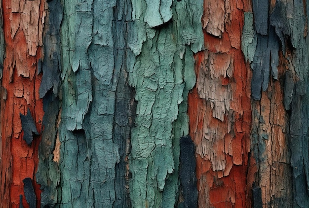 a close up of a tree with a green and brown bark