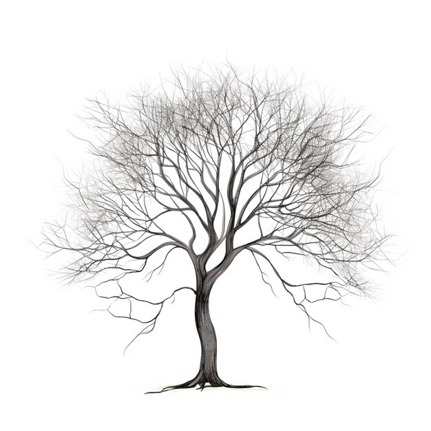 a close up of a tree with no leaves on it generative ai