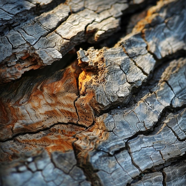 a close up of a tree with a piece of wood that says quot fire quot