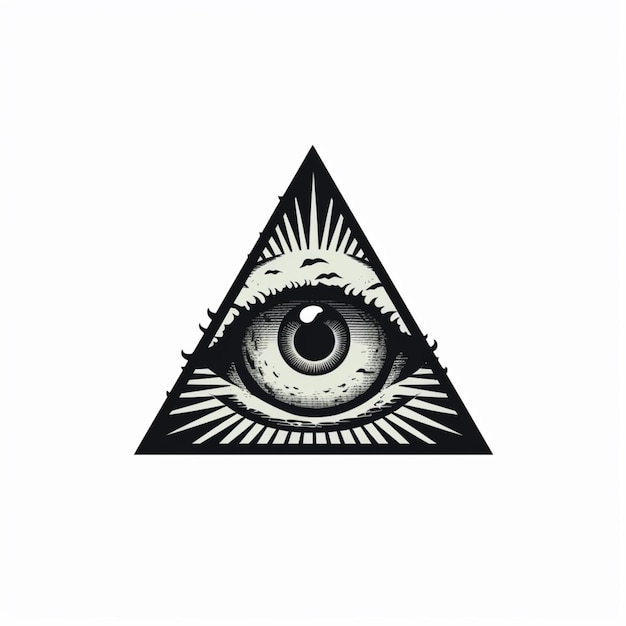 a close up of a triangle with an eye inside of it generative ai