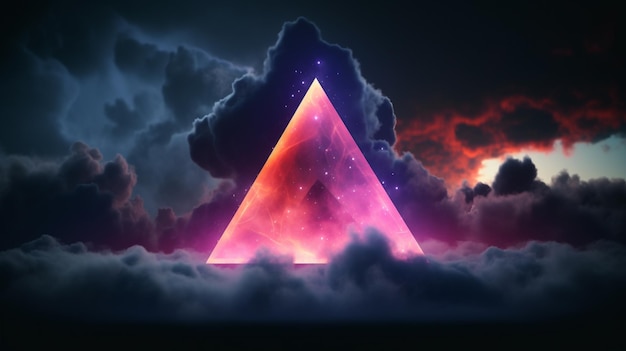 a close up of a triangle with a sky background generative ai