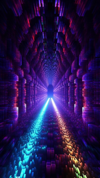 A close up of a tunnel with a light at the end generative ai