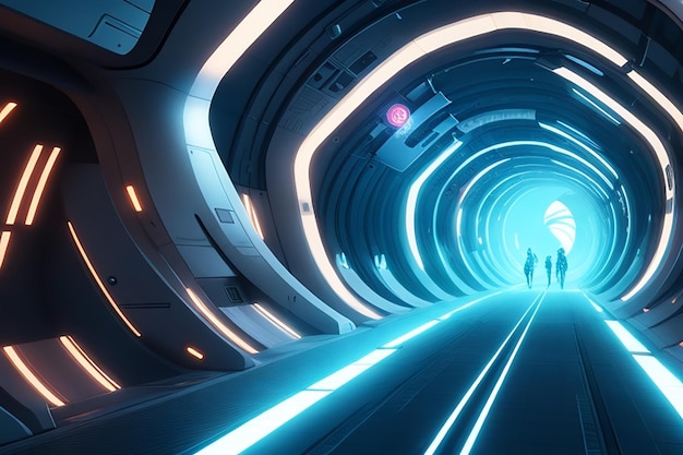 A close up of a tunnel with a light at the end generative ai