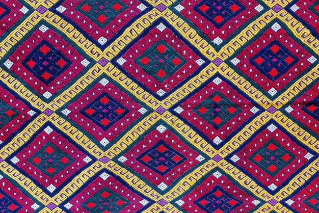 Close-up Turkse tapijtdetails van patronen in oosters ontwerp