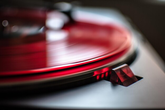 Close up of turntable