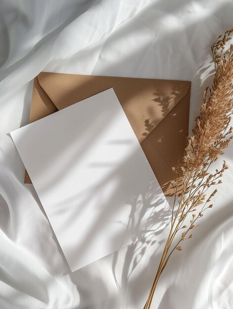 Close Up of Two Cards on a Bed