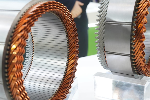 A close up of two coils of a metal coil.