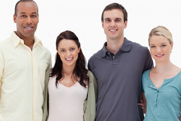 Close-up of two couples smiling