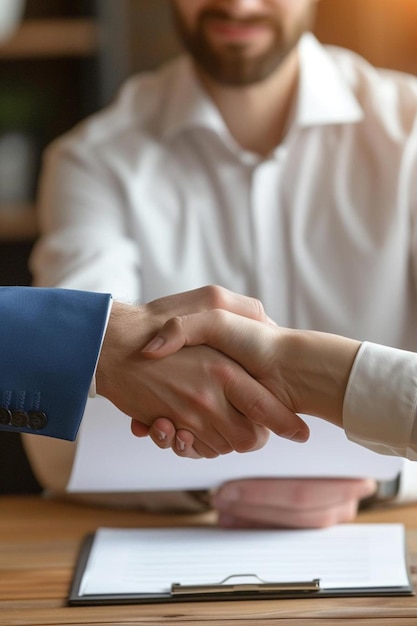 a close up of two people shaking hands