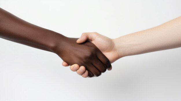 A close up of two people shaking hands