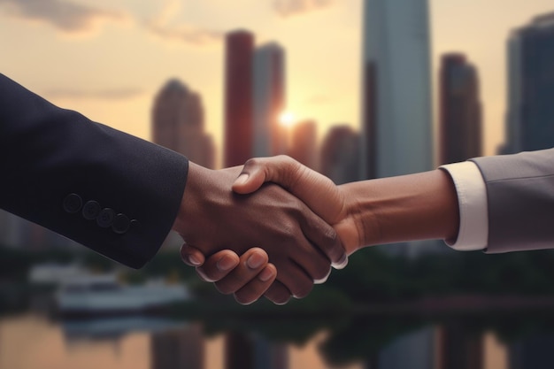 A Close Up Of Two People Shaking Hands